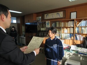 １２月２２日（月）　表彰